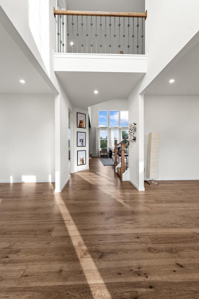 940 Treeline Dr, Algonquin, IL 60102 - entryway featuring a towering ceiling, wood finished floors, and recessed lighting