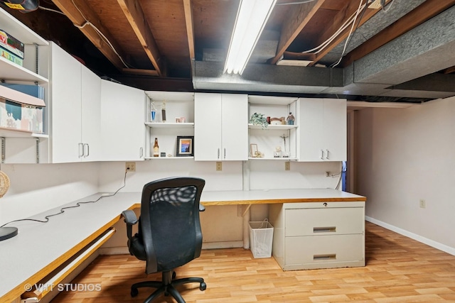 147 S Prospect St, Wheaton, IL 60187 - home office featuring built in desk and light wood-style flooring