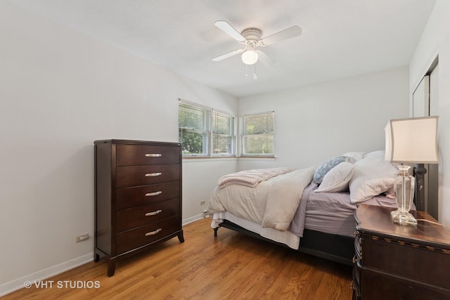 147 S Prospect St, Wheaton, IL 60187 - bedroom with light wood-style flooring and a ceiling fan
