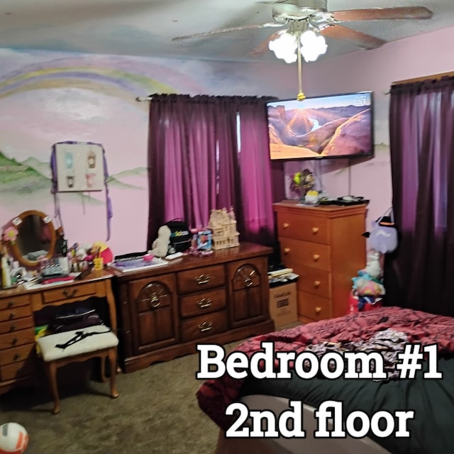 100 Prince Ct, Poplar Grove, IL 61065 - bedroom featuring carpet flooring and ceiling fan