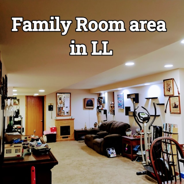 100 Prince Ct, Poplar Grove, IL 61065 - living room with carpet flooring and recessed lighting