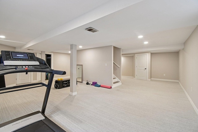 2720 Hobson Rd, Woodridge, IL 60517 - workout room with carpet floors and recessed lighting