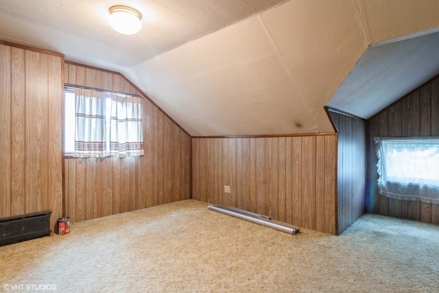 6919 N Overhill Ave, Chicago, IL 60631 - bonus room featuring plenty of natural light, lofted ceiling, carpet flooring, and wood walls