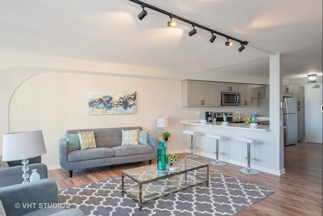300 N State St Unit 3808, Chicago, IL 60654 - living room with wood finished floors and track lighting