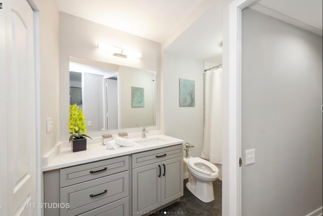 300 N State St Unit 3808, Chicago, IL 60654 - bathroom with vanity, tile patterned flooring, and curtained shower