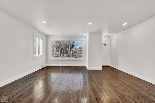 8559 S Drexel Ave, Chicago, IL 60619 - unfurnished room with wood finished floors and recessed lighting