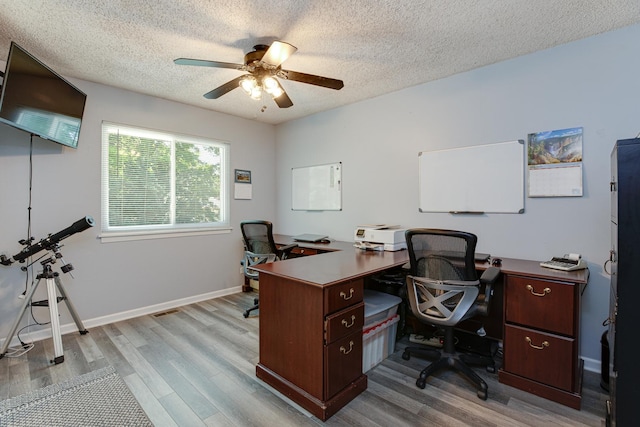 1380 Windjammer Ln, Hanover Park, IL 60133 - office space with light wood finished floors, ceiling fan, and a textured ceiling