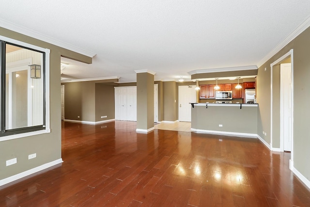 470 Fawell Blvd Unit 320, Glen Ellyn, IL 60137 - unfurnished living room with wood finished floors and ornamental molding