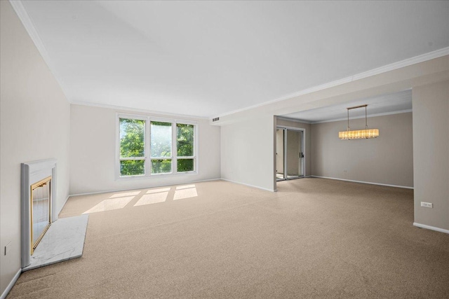 650 Winnetka Mews Unit 311, Winnetka, IL 60093 - unfurnished living room with carpet flooring and crown molding