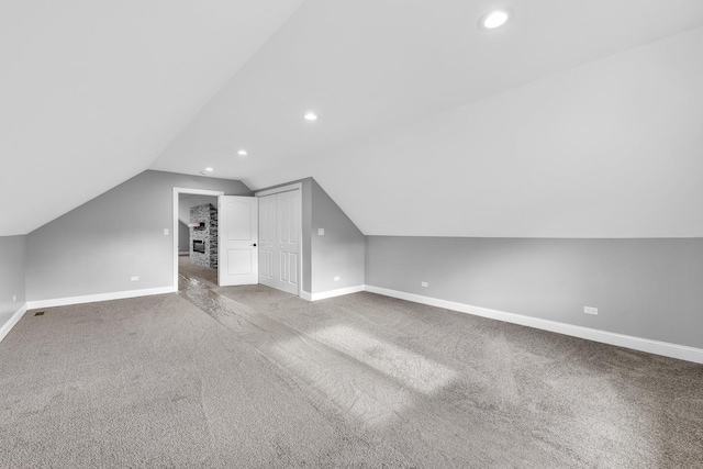 2107 E Ave, Berwyn, IL 60402 - bonus room with recessed lighting, carpet flooring, and lofted ceiling