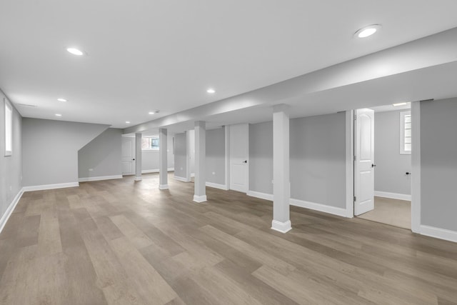 2107 E Ave, Berwyn, IL 60402 - below grade area featuring light wood-style floors and recessed lighting