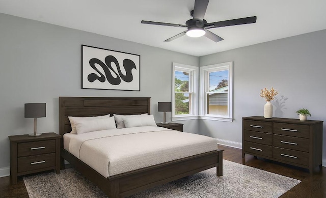 10012 S 52nd Ave, Oak Lawn, IL 60453 - bedroom featuring dark wood-style flooring and ceiling fan