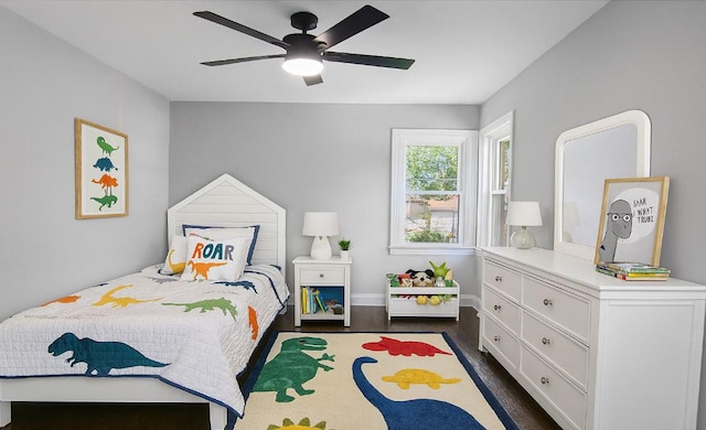 10012 S 52nd Ave, Oak Lawn, IL 60453 - bedroom with dark wood-style floors and ceiling fan