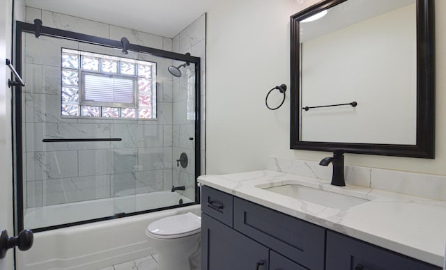 10012 S 52nd Ave, Oak Lawn, IL 60453 - bathroom with marble finish flooring, vanity, and enclosed tub / shower combo