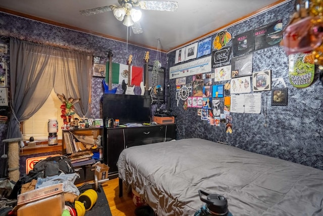4830 W Oakdale Ave, Chicago, IL 60641 - bedroom featuring ornamental molding and wood finished floors