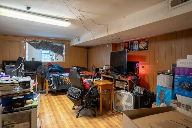 4830 W Oakdale Ave, Chicago, IL 60641 - home office featuring wooden walls and wood finished floors