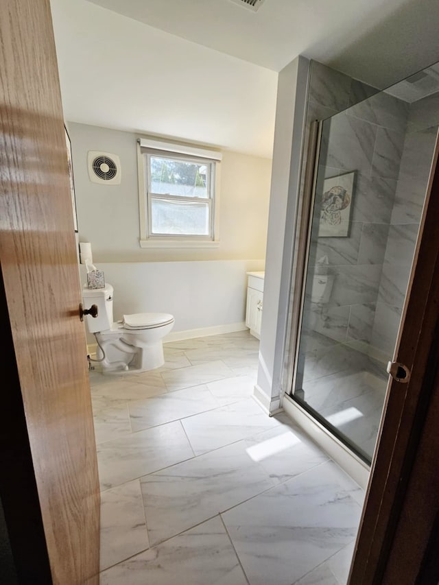 611 Kungs Way, Joliet, IL 60435 - bathroom with marble finish flooring, a shower stall, and vanity