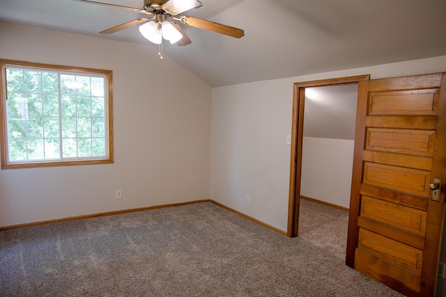 224 N Maple St, Gilman, IL 60938 - bonus room featuring carpet, a ceiling fan, and vaulted ceiling