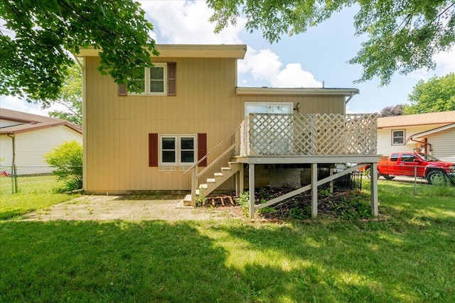 6 Starlight Ct, Bloomington, IL 61704 - rear view of property featuring stairway and a wooden deck