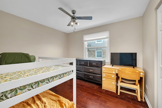 7926 164th Pl Unit 7926, Tinley Park, IL 60477 - bedroom with dark wood-style floors and ceiling fan