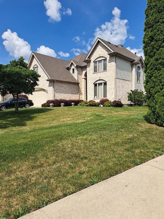 3806 Carrington Dr, Hazel Crest, IL 60429 - french country home with a front lawn and brick siding