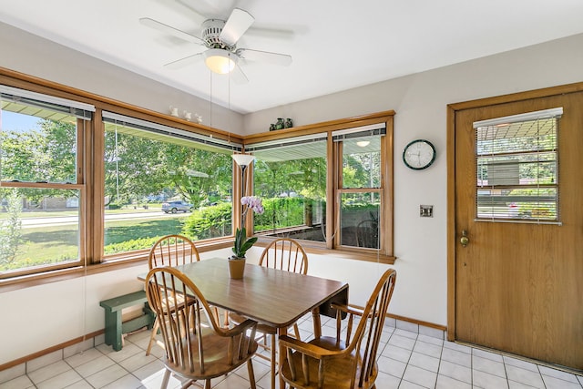 306 Wing Park Blvd, Elgin, IL 60123 - dining space with light tile patterned flooring and ceiling fan