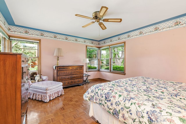 306 Wing Park Blvd, Elgin, IL 60123 - bedroom with baseboards and a ceiling fan