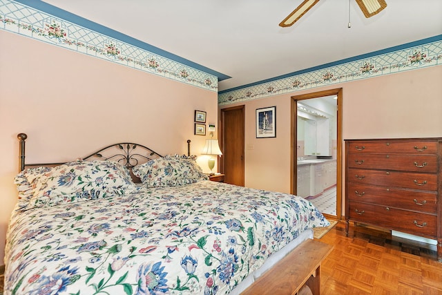 306 Wing Park Blvd, Elgin, IL 60123 - bedroom featuring ensuite bath and ceiling fan
