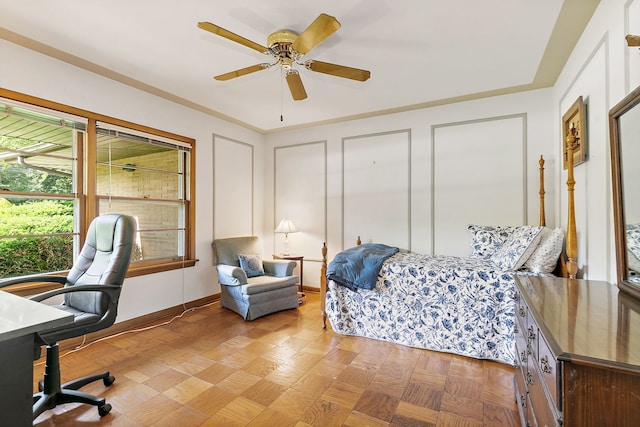 306 Wing Park Blvd, Elgin, IL 60123 - bedroom featuring an office area and ceiling fan