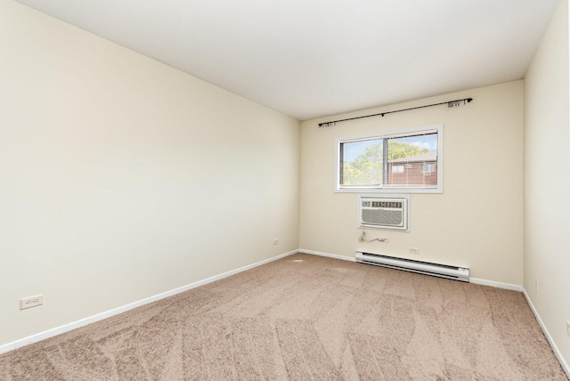 1131 Cedar St Unit 2B, Glendale Heights, IL 60139 - carpeted spare room with a baseboard heating unit and an AC wall unit