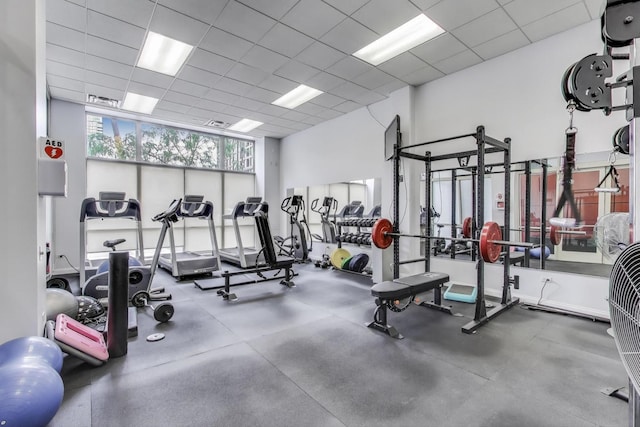 1001 W Madison St Unit 710, Chicago, IL 60607 - gym with a paneled ceiling
