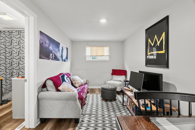 305 Irving St, Joliet, IL 60432 - living area featuring wood finished floors and recessed lighting