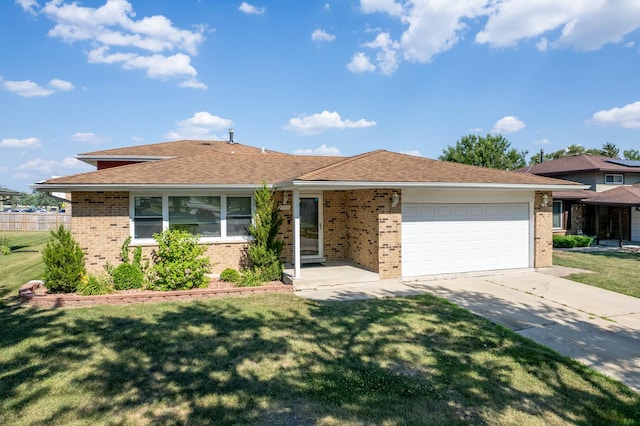 17513 Cypress Ave, Country Club Hills, IL 60478 - ranch-style house featuring brick siding, a garage, concrete driveway, and a front lawn