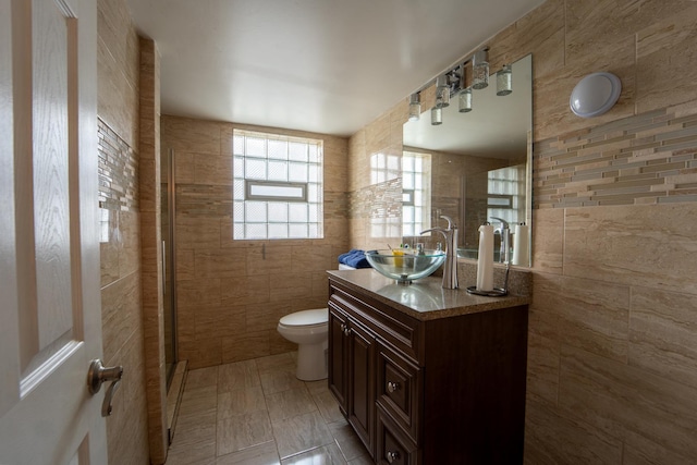 17513 Cypress Ave, Country Club Hills, IL 60478 - full bathroom featuring tile walls, vanity, and a tile shower