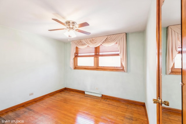 13247 S S Ave M, Chicago, IL 60633 - unfurnished room with hardwood / wood-style flooring, ceiling fan, and a baseboard radiator