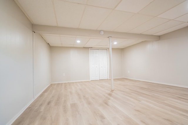 447 Yorkshire Sq, Bolingbrook, IL 60440 - finished below grade area with wood finished floors, recessed lighting, and a drop ceiling