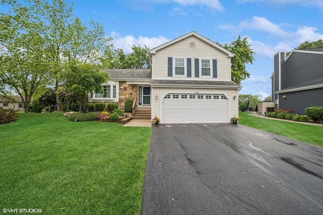 930 Bristol Trail Rd, Lake Zurich, IL 60047 - view of front of home with driveway, a garage, and a front yard