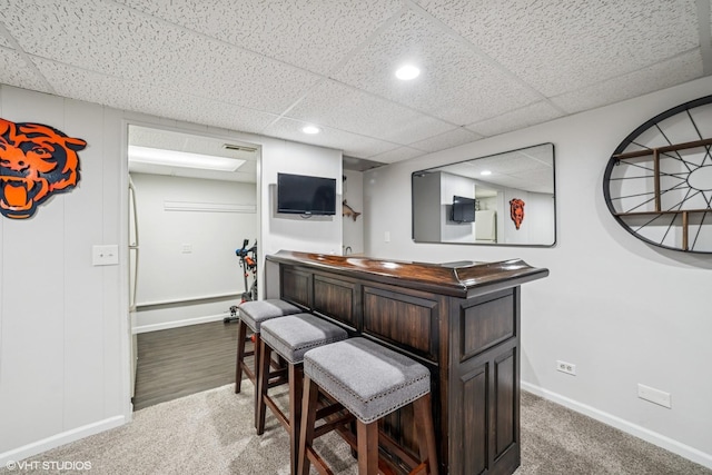 930 Bristol Trail Rd, Lake Zurich, IL 60047 - indoor dry bar with carpet, a paneled ceiling, and recessed lighting
