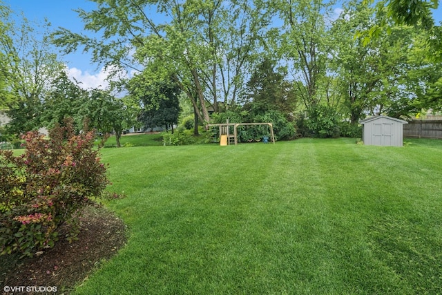 930 Bristol Trail Rd, Lake Zurich, IL 60047 - view of yard with a storage shed and a playground