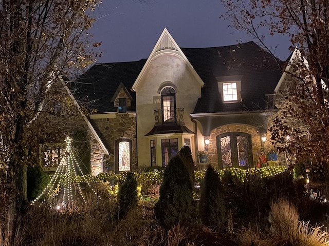 6280 Blackstone Ave, La Grange Highlands, IL 60525 - french provincial home featuring stone siding and french doors