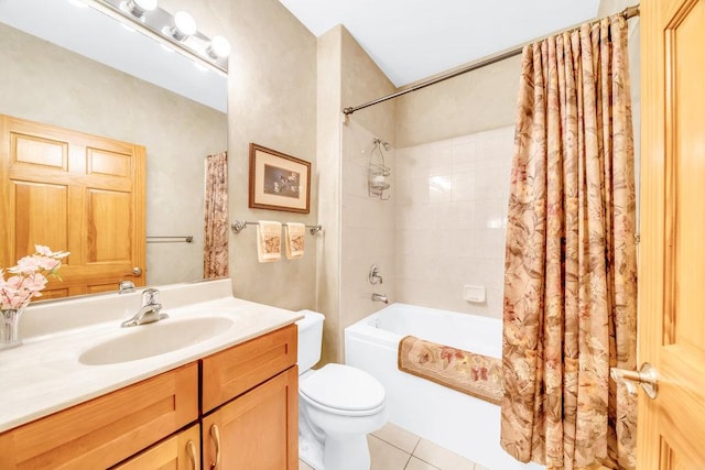 20015 Founders Way, Olympia Fields, IL 60461 - bathroom with tile patterned floors, shower / tub combo with curtain, and vanity