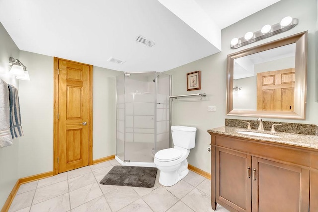 20015 Founders Way, Olympia Fields, IL 60461 - bathroom featuring vanity, a stall shower, and marble finish flooring