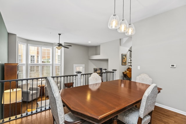 10 Park Ave, River Forest, IL 60305 - dining area with wood finished floors, ceiling fan, recessed lighting, and a chandelier