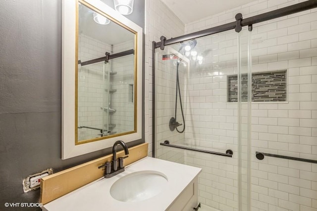 1205 E Hintz Rd Unit 206, Arlington Heights, IL 60004 - bathroom featuring tiled shower and vanity