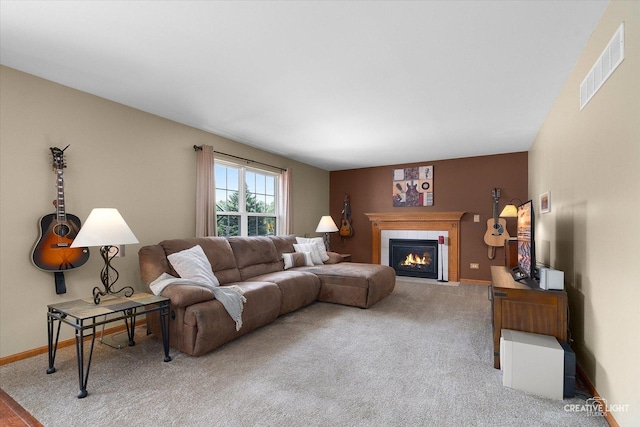 7512 Prairieside Dr, Plainfield, IL 60586 - living room featuring carpet and a fireplace
