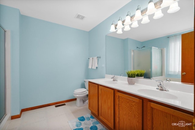 7512 Prairieside Dr, Plainfield, IL 60586 - full bath with a shower stall, double vanity, and tile patterned floors