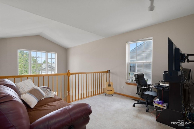 7512 Prairieside Dr, Plainfield, IL 60586 - carpeted office with vaulted ceiling and baseboards