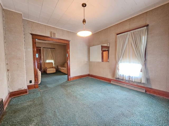 216 E Delaware St, Dwight, IL 60420 - unfurnished room featuring a baseboard radiator and carpet flooring