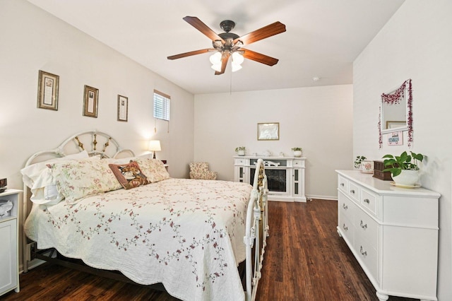13120 Birmingham Ct, Beach Park, IL 60083 - bedroom with dark wood finished floors and ceiling fan