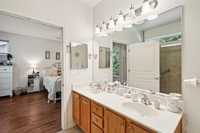 13120 Birmingham Ct, Beach Park, IL 60083 - bathroom with double vanity, wood finished floors, and connected bathroom